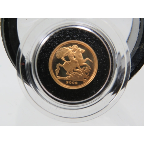 209 - Royal Mint 2009 Gold Proof Quarter Sovereign, Limited edition 5850/10,000, Comes complete with attra... 