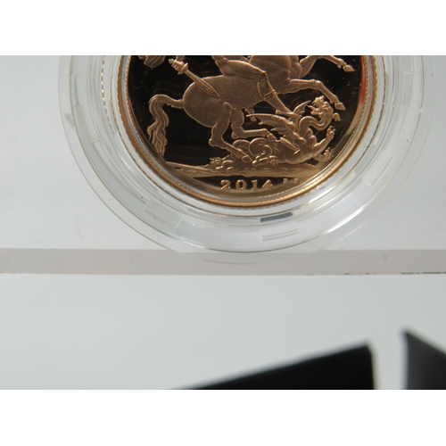 212 - Royal Mint 2014 Gold Proof Sovereign, Limited edition 1436/7,500, Comes complete with attractive Pol... 