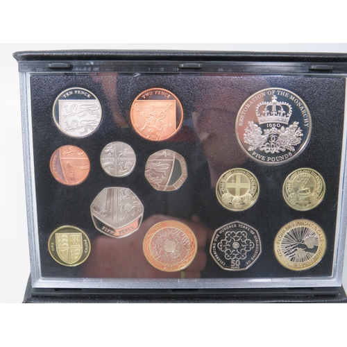 217 - Royal Mint  UK 2010 Proof Coin Set with Leatherette Folder/Holder. All coins set under perspex mount... 