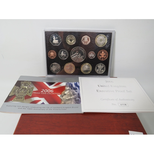 219 - Royal Mint 2006 UK Executive Proof Set. All coins set under perspex mount. Comes with COA and attrac... 