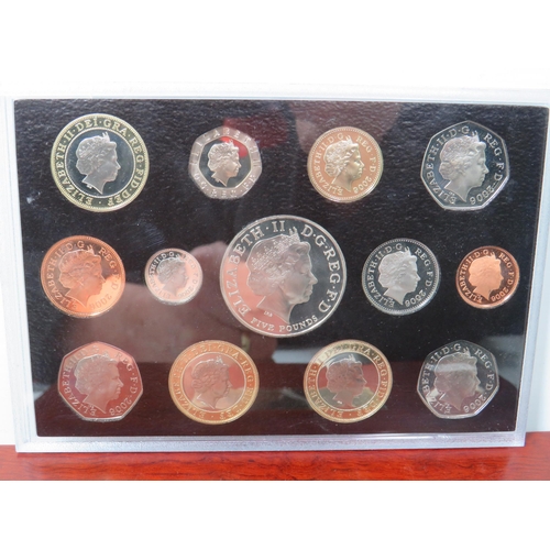 219 - Royal Mint 2006 UK Executive Proof Set. All coins set under perspex mount. Comes with COA and attrac... 