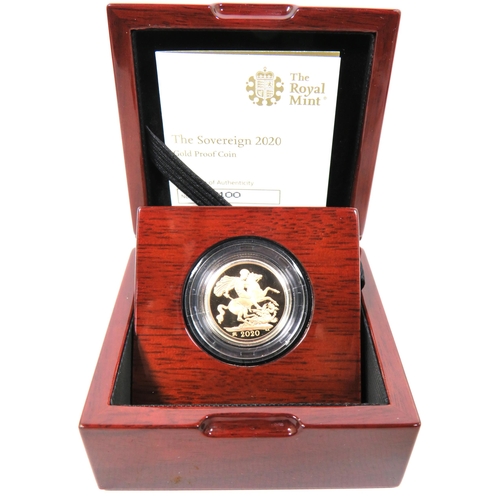 221 - Royal Mint 2020 Gold Proof Sovereign, Limited edition 2100/7,995, Comes complete with attractive Pol... 