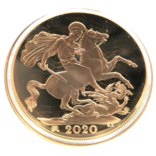 221 - Royal Mint 2020 Gold Proof Sovereign, Limited edition 2100/7,995, Comes complete with attractive Pol... 