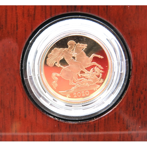 221 - Royal Mint 2020 Gold Proof Sovereign, Limited edition 2100/7,995, Comes complete with attractive Pol... 