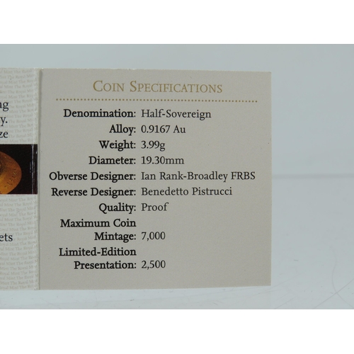 222 - Royal Mint 2010 Gold Proof Half Sovereign, Limited edition 1461/2,500, Comes complete with attractiv... 