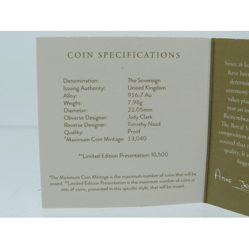 223 - Royal Mint 2022 Gold Proof Sovereign, Limited edition 09341/10,500, Comes complete with attractive P... 