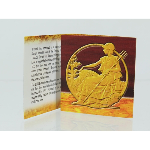 226 - Royal Mint 2005 Britannia Gold Proof �10 Coin with Original display box with coin set in a perspex h... 