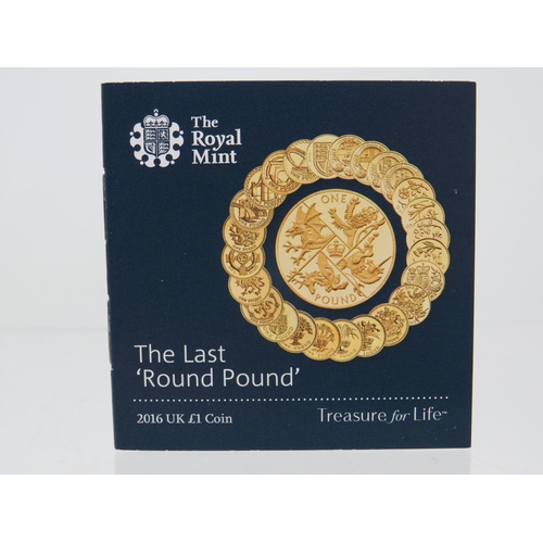 227 - Royal Mint 'The Last Round Pound'  2016 Silver Proof �1 Coin .  Ltd Edition 7314/7,500. Comes with o... 