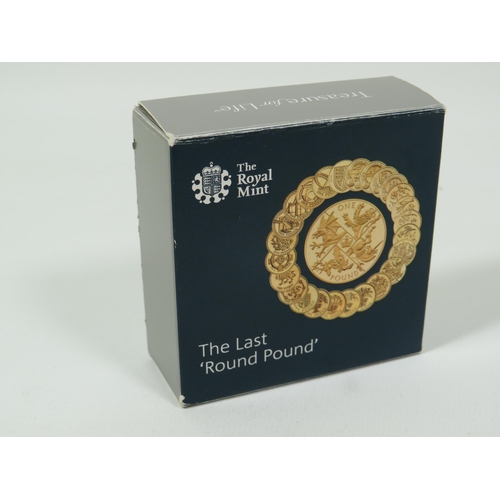 227 - Royal Mint 'The Last Round Pound'  2016 Silver Proof �1 Coin .  Ltd Edition 7314/7,500. Comes with o... 