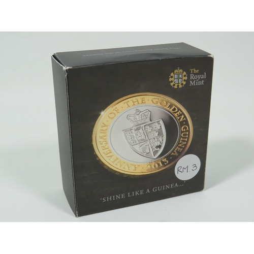 228 - Royal Mint, 350th Anniversary of the Guinea, 2013 UK �2 Silver Proof Coin.  Comes with Original Roya... 