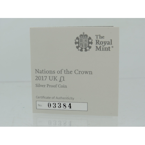 229 - Royal Mint 'Nations of the Crown' 2017 UK �1 Silver Proof Coin. Limited Edtion 03384/25,000. Comes w... 