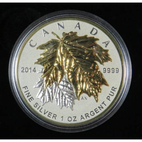 230 - Royal Canadian Mint, 2014 Fine Silver Fractional Set with 5 Coins which have Maple leaf design to Ob... 