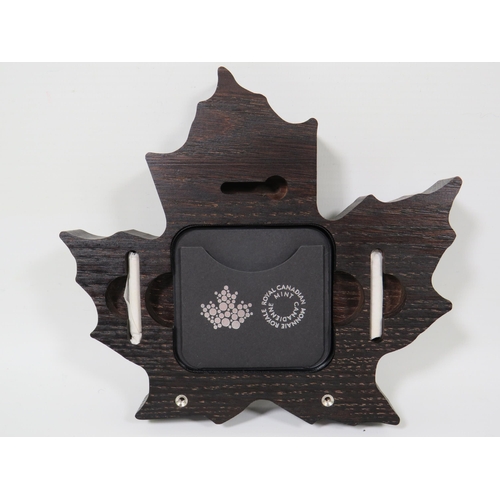 231 - Royal Canadian Mint, 2016 Twenty Dollar Maple leaf  shaped Coin. Made from 999.9 Silver and weighs 3... 