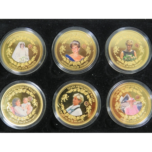 244 - Twelve Diana Princess of Wales Commemorative Crowns in collectors box & COA. Each in Cupro Nicklel w... 