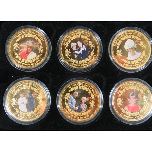 244 - Twelve Diana Princess of Wales Commemorative Crowns in collectors box & COA. Each in Cupro Nicklel w... 