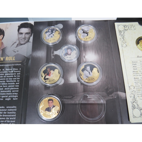 248 - Two themed coin collections, One from IWM of Churchill, the other from Gracelands featuring Elvis. A... 