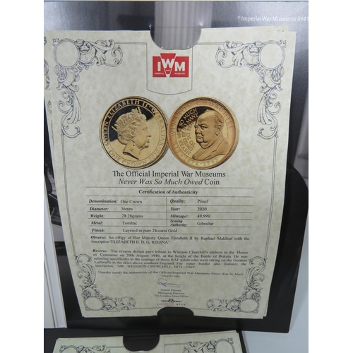 248 - Two themed coin collections, One from IWM of Churchill, the other from Gracelands featuring Elvis. A... 