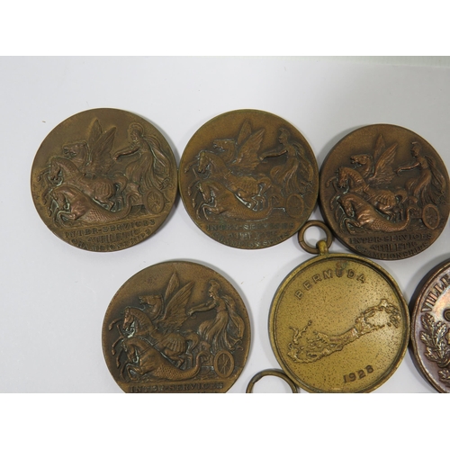 253 - Five Inter Service Sports medals from 1920's plus a WW1 Victory medal awarded to 64708 Pte C Crowsto... 