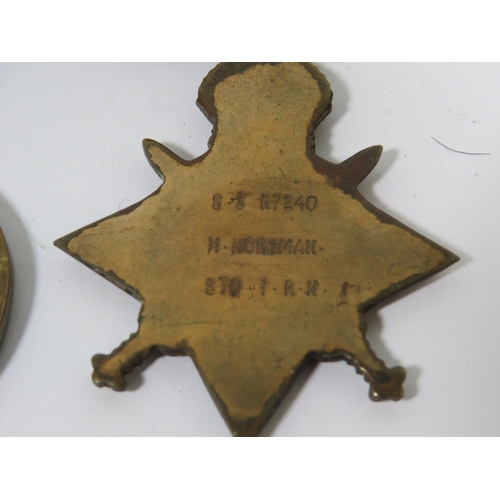 254 - WW1 1914-15 Star plus a Victory Medal . Both awarded to 11724 H. Horsman Royal Navy.  See photos.