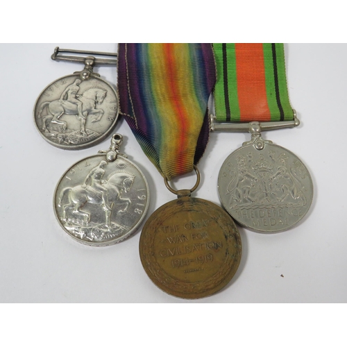 256 - Selection of WW1 Medals awarded to 64708 Pte C. Crowston, North Staffs, 38878 G.W.Lowe  Royal Navy, ... 