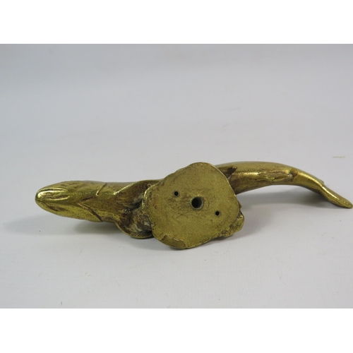 143 - A solid brass car mascot in the form of a Salmon 6.5