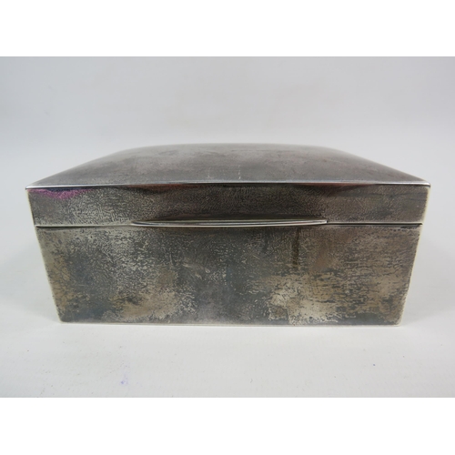 149 - Birmingham 1924 Sterling silver cigarette box with wooden lining, 4 3/4