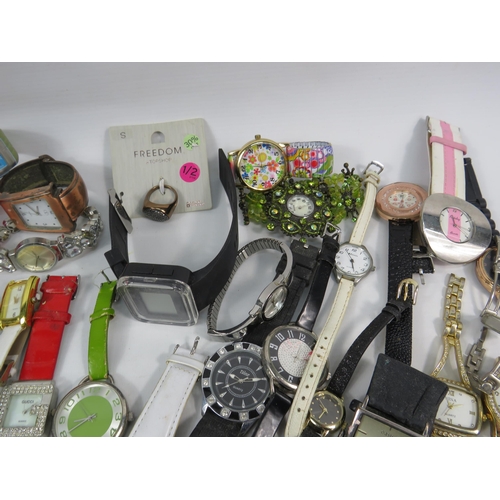 152 - Large selection of ladies quartz fashion wristwatches, all need new batteries to run.