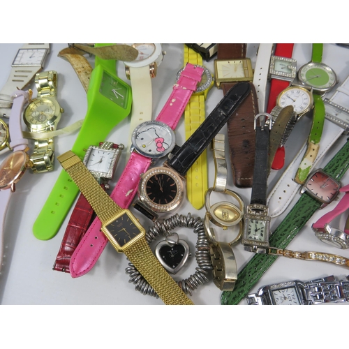 152 - Large selection of ladies quartz fashion wristwatches, all need new batteries to run.