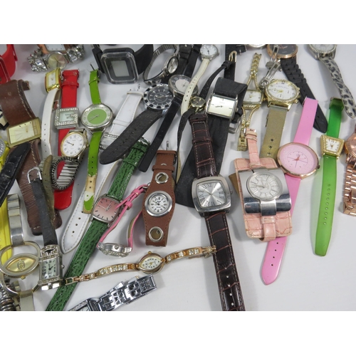 152 - Large selection of ladies quartz fashion wristwatches, all need new batteries to run.