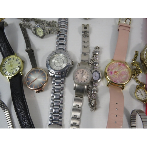 155 - Selection of ladies fashion quartz wristwatches.