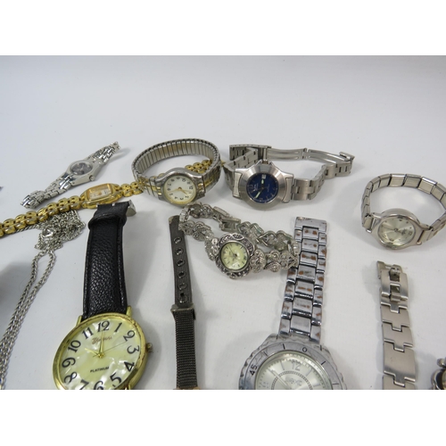 155 - Selection of ladies fashion quartz wristwatches.