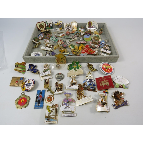 157 - Large selection of Lions & Lioness club enamel pin badges etc.