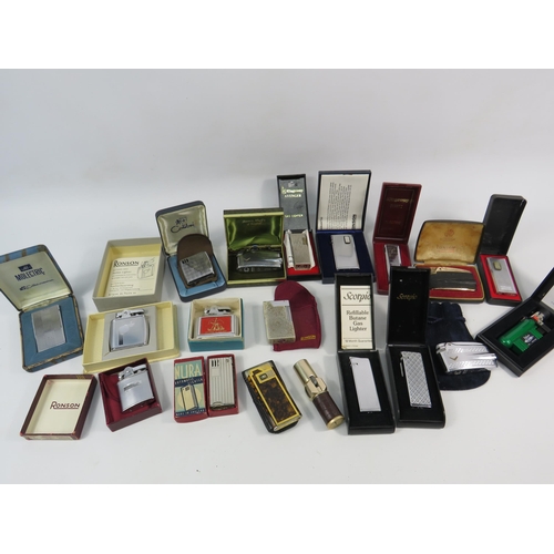 166 - Various vintage lighters including Ronson, Scorpio, Kingsway and Colibri etc.