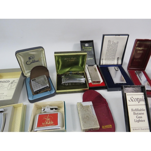 166 - Various vintage lighters including Ronson, Scorpio, Kingsway and Colibri etc.