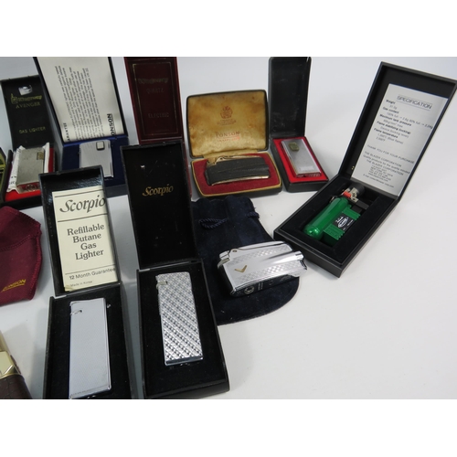 166 - Various vintage lighters including Ronson, Scorpio, Kingsway and Colibri etc.