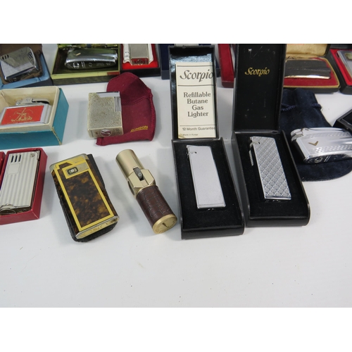 166 - Various vintage lighters including Ronson, Scorpio, Kingsway and Colibri etc.