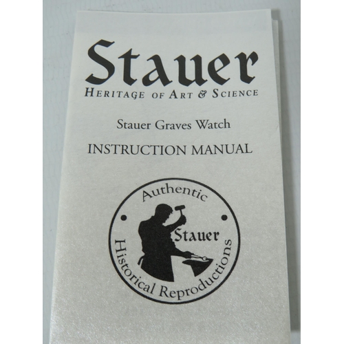 258 - Stauer Graves 23 Jewel Chronograph in very good condition and in running order. Good Leather Strap w... 