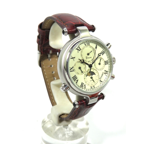 258 - Stauer Graves 23 Jewel Chronograph in very good condition and in running order. Good Leather Strap w... 