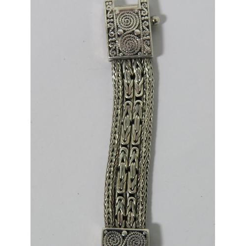 260 - EON 1962 Silver & Marcasite Ladies quartz watch with MOP Face, Swiss Movement.  925 marks to clasp. ... 