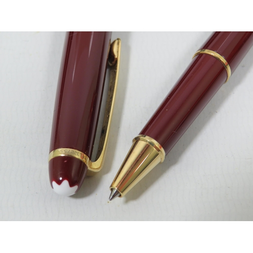 262 - Mont Blanc Gold coated Meisterstuck Classique Pen. Model number M163  Serial number JR1322755  Has  ... 