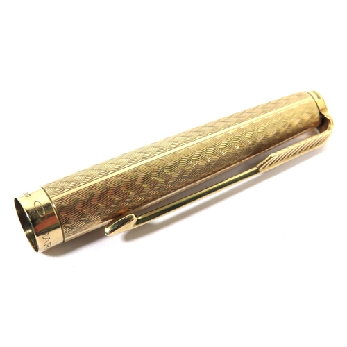 263 - Parker Roller pen with 9ct Yellow Gold Case (case weight 15.3g) In working order. No case or papers ... 