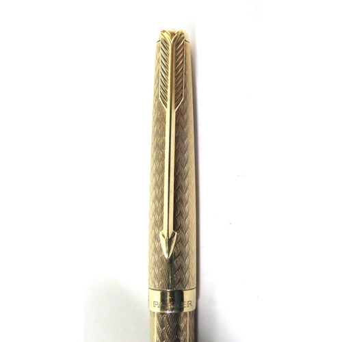 263 - Parker Roller pen with 9ct Yellow Gold Case (case weight 15.3g) In working order. No case or papers ... 