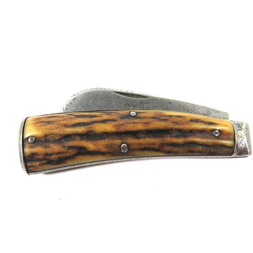 285 - Very Rare Vintage Pruning knife with Antler handle by Cross Daggers of Sheffield. Flat Bottom. See p... 