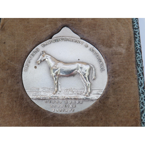 288 - Hunters Improvement and Light Horse Breeds Society Medal awarded 1962 with original velvet lined box... 