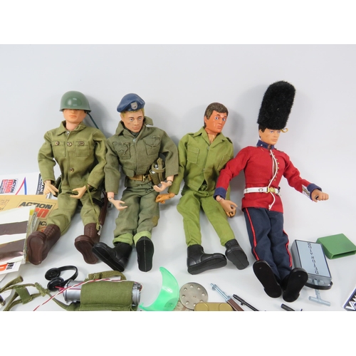 1050 - Four Action Man figurines 2x 1964 1x 1978 1x 2006, various accessories and The Six Million Dollar Ma... 