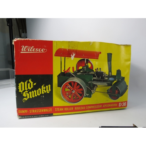 1053 - Wilesco D36 Old Smokey steam roller with original box.(Box is tatty but model in very good condition... 