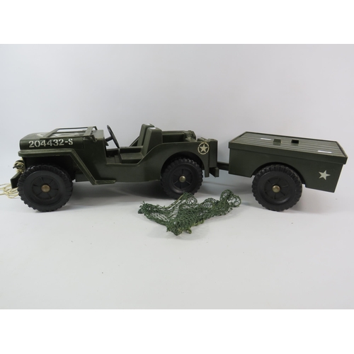 1057 - Vintage Action man Jeep and trailer.