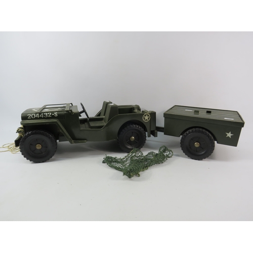 1057 - Vintage Action man Jeep and trailer.