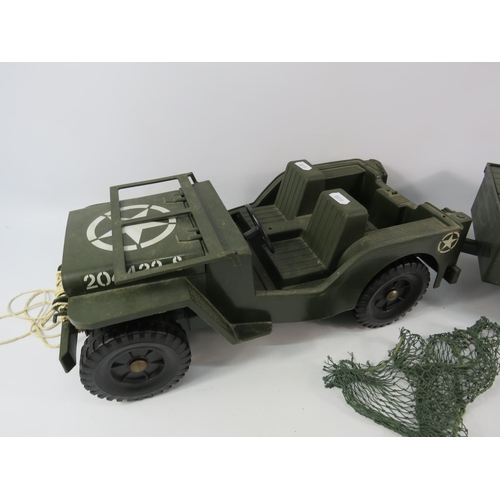 1057 - Vintage Action man Jeep and trailer.