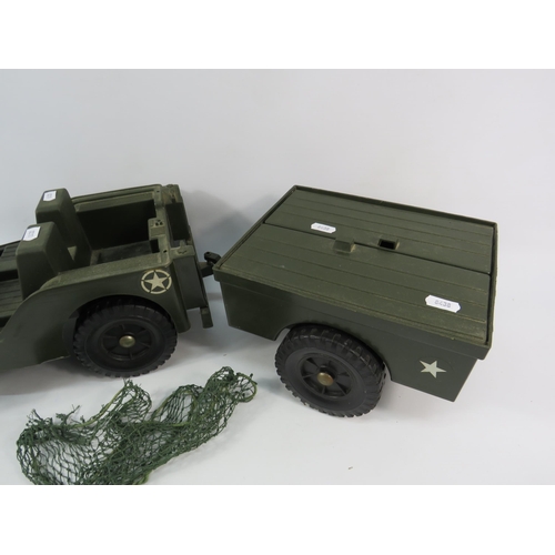 1057 - Vintage Action man Jeep and trailer.